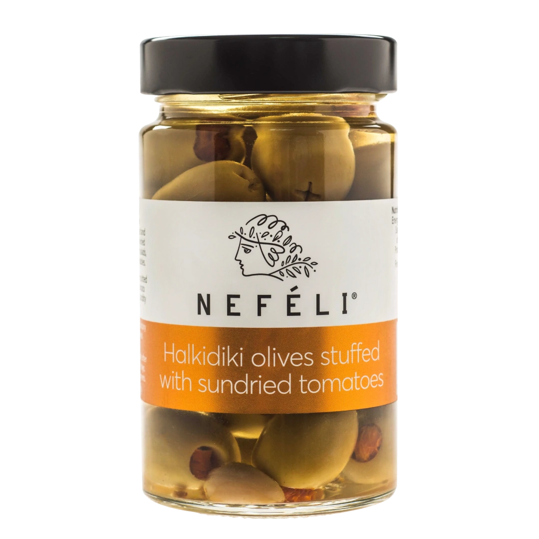 green olives stuffed with sundried tomatoes in oil